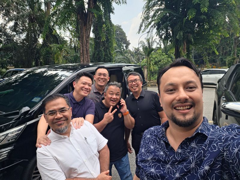 The author with colleagues after lunch at Taman Tugu, Kuala Lumpur