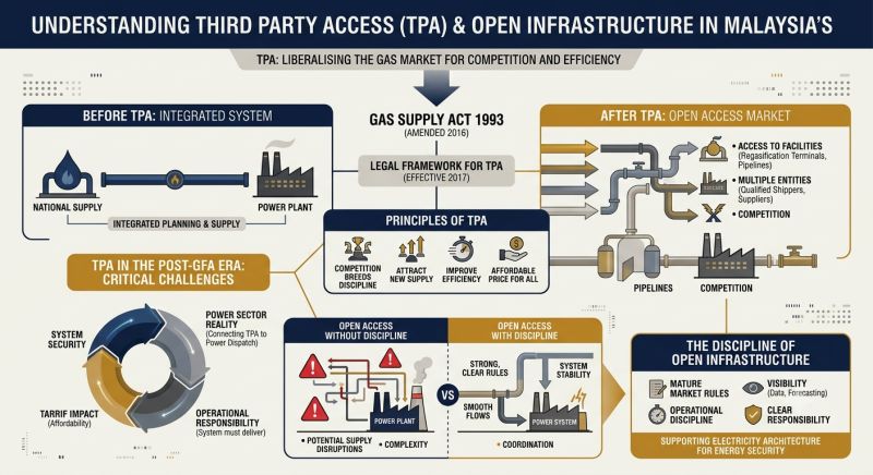 Understanding Third Party Access (TPA) and open infrastructure in Malaysia's gas market — before and after TPA, and the discipline of open infrastructure in the post-GFA era